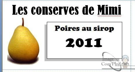 Poire au sirop – Étiquettes