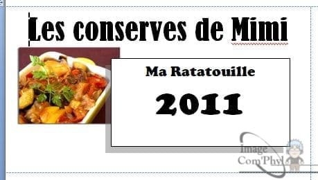 Capture Étiquette Ratatouille