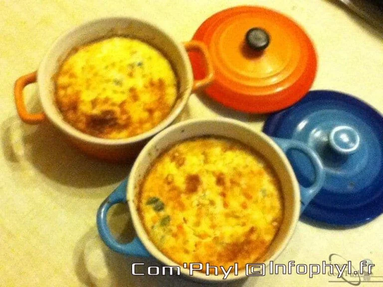 flan, carotte, petit pois,