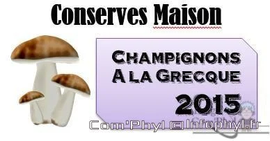 Champignons à la Grecque – Étiquettes