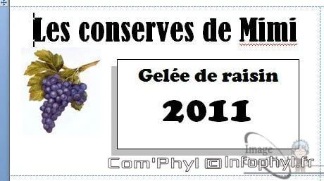 Gelée de raisins – Étiquettes