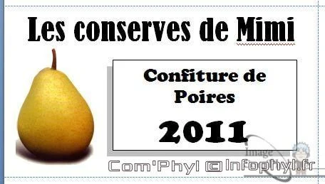 Confiture de poires – Étiquettes