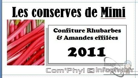 Confiture Rhubarbes Amandes – Étiquettes