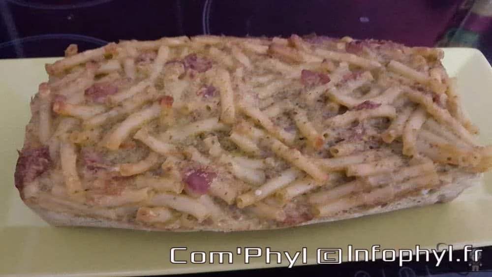 Cake aux macaroni Basilic et Jambon