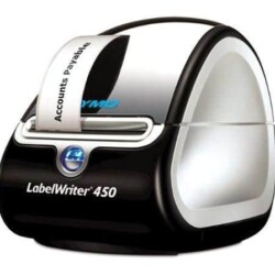 Étiqueteuse Dymo LabelWriter 450 pour impression d'étiquettes, idéale pour organiser documents et fichiers. Facile à utiliser, compatible avec fichiers label pour une gestion efficace.