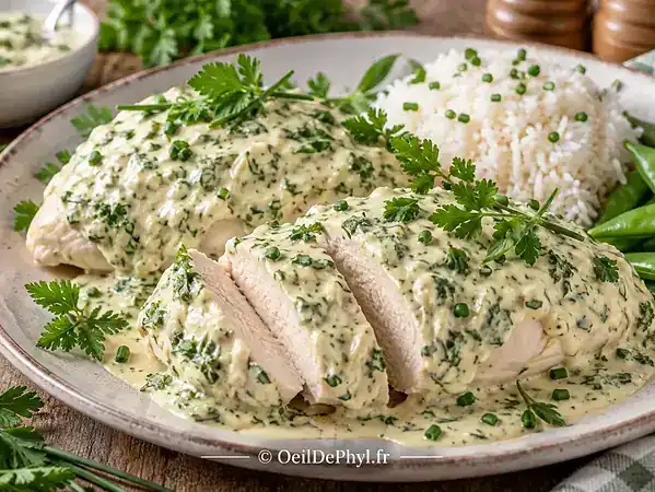 Volaille en manteau d&rsquo;herbes