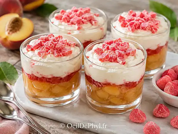 Compote de pêches en verrines
