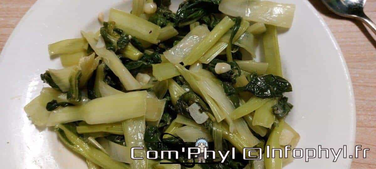 chou chinois pak choi au wok