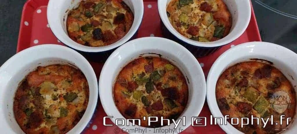 flans de courgettes et chorizo