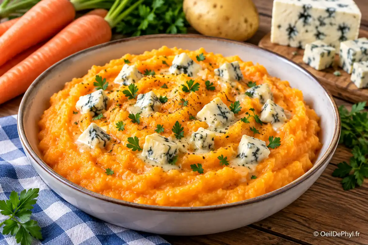puree de carottes au bleu et persil odp