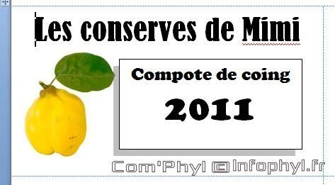 Compote de coing –  Étiquettes