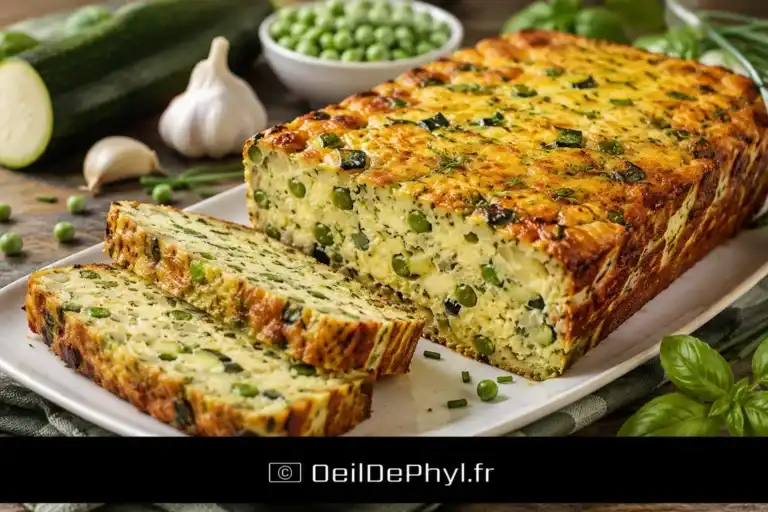 flan, carotte, petit pois,
