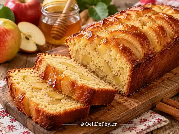 Cake aux pommes et au miel