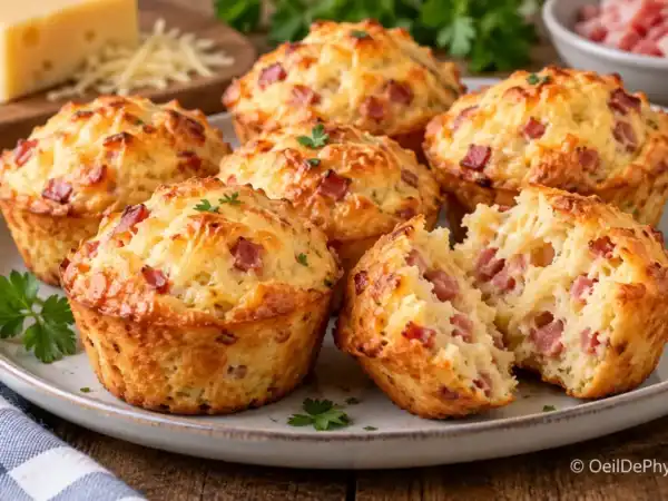 Muffins aux lardons et fromage ultra moelleux